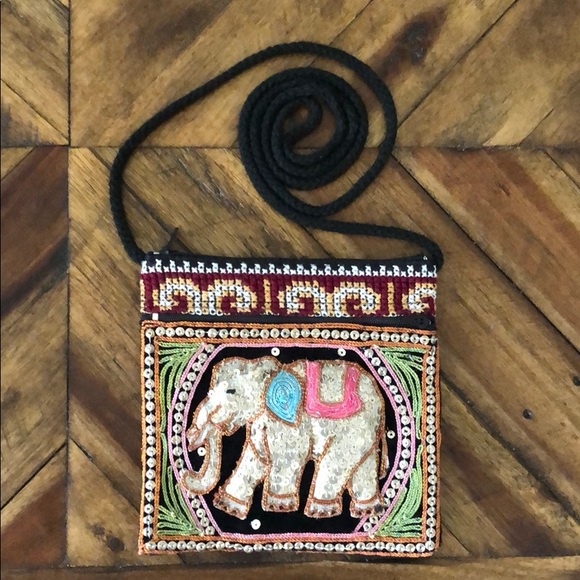 Handbags - Embroidered Elephant Purse - handcrafted